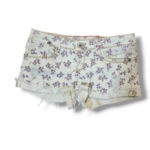 Y2K 1st Kiss Floral Jean Shorts